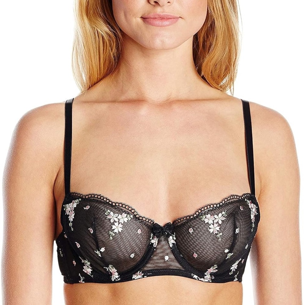 NWT Jezebel Black Floral Lace Bra